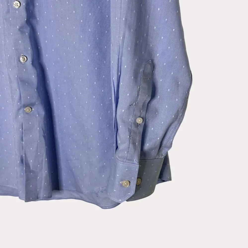 TailorByrd Non Iron Trim Fit Mens Dress Shirt Button Down Blue 16.5 34 35